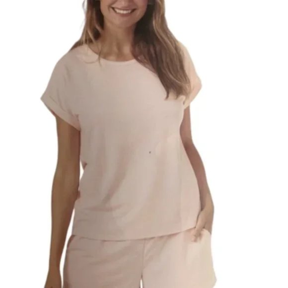 NWT Lucky Brand Women's 3 Piece Button Front Pajama Set Size M Pink $85 8HL115 - Picture 3 of 3